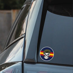 Skull with Royal Anglian Beret TRF Vinyl Sticker - 10cm redplume