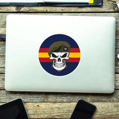 Skull with Royal Anglian Beret TRF Vinyl Sticker - 10cm redplume
