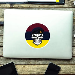 Skull with Royal Army Medical Corps RAMC Beret TRF Vinyl Sticker - 10cm redplume