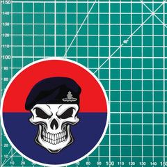 Skull with Royal Artillery Beret TRF Vinyl Sticker - 10cm redplume