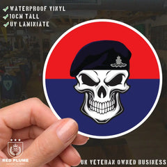 Skull with Royal Artillery Beret TRF Vinyl Sticker - 10cm redplume