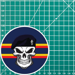 Skull with Royal Electrical Engineers REME Beret TRF Vinyl Sticker - 10cm redplume