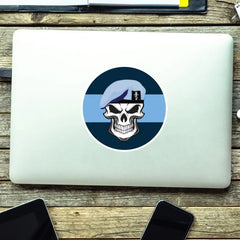 Skull with Royal Electrical Mechanical Engineers Beret TRF Vinyl Sticker - 10cm redplume
