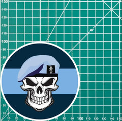 Skull with Royal Electrical Mechanical Engineers Beret TRF Vinyl Sticker - 10cm redplume
