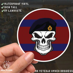 Skull with Royal Engineers Beret TRF Vinyl Sticker - 10cm redplume