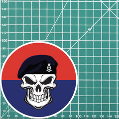 Skull with Royal Horse Artillery Beret TRF Vinyl Sticker - 10cm redplume