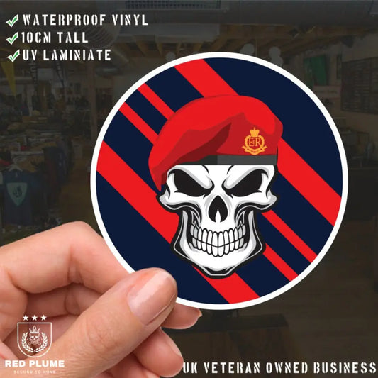 Skull with Royal Military Police RMP Beret TRF Vinyl Sticker - 10cm redplume
