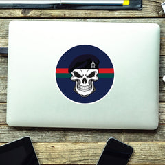 Skull with Royal Pioneer Corps Beret TRF Vinyl Sticker - 10cm redplume
