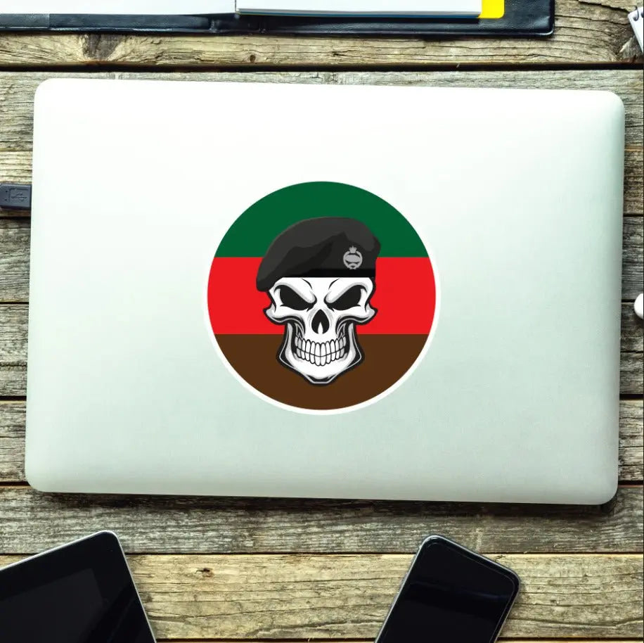 Skull with Royal Tank Regiment Beret TRF Vinyl Sticker - 10cm redplume