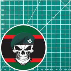 Skull with The Light Infantry Beret TRF Vinyl Sticker - 10cm redplume