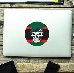 Skull with The Rifles Beret TRF Vinyl Sticker - 10cm redplume