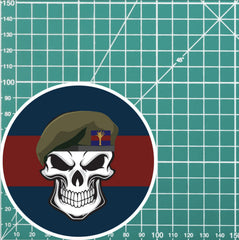 Skull with Welsh Guards Beret TRF Vinyl Sticker - 10cm redplume