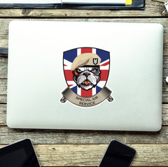 Special Air Service British Bulldog and Union Jack Shield Vinyl Sticker - 10cm redplume