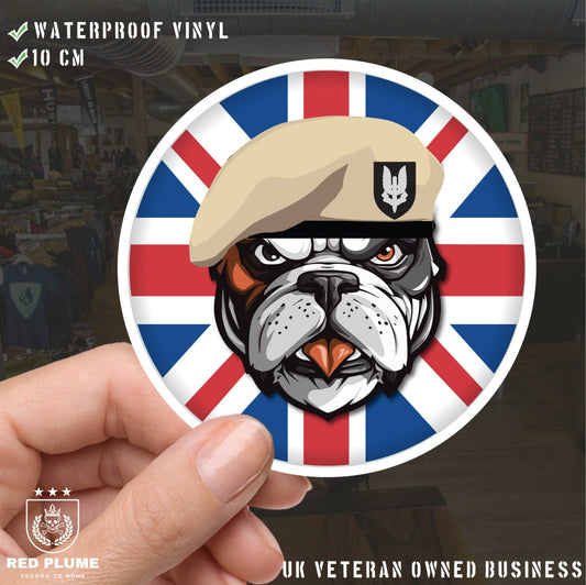 Special Air Service British Veteran Bulldog Decal - 10cm Vinyl Sticker redplume