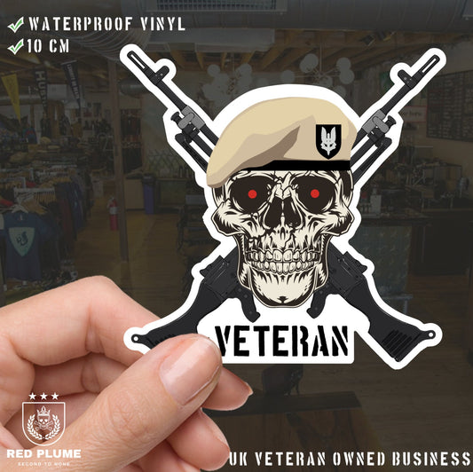 Special Air Service Crossed GPMG High-Quality Vinyl Sticker - 100mm redplume