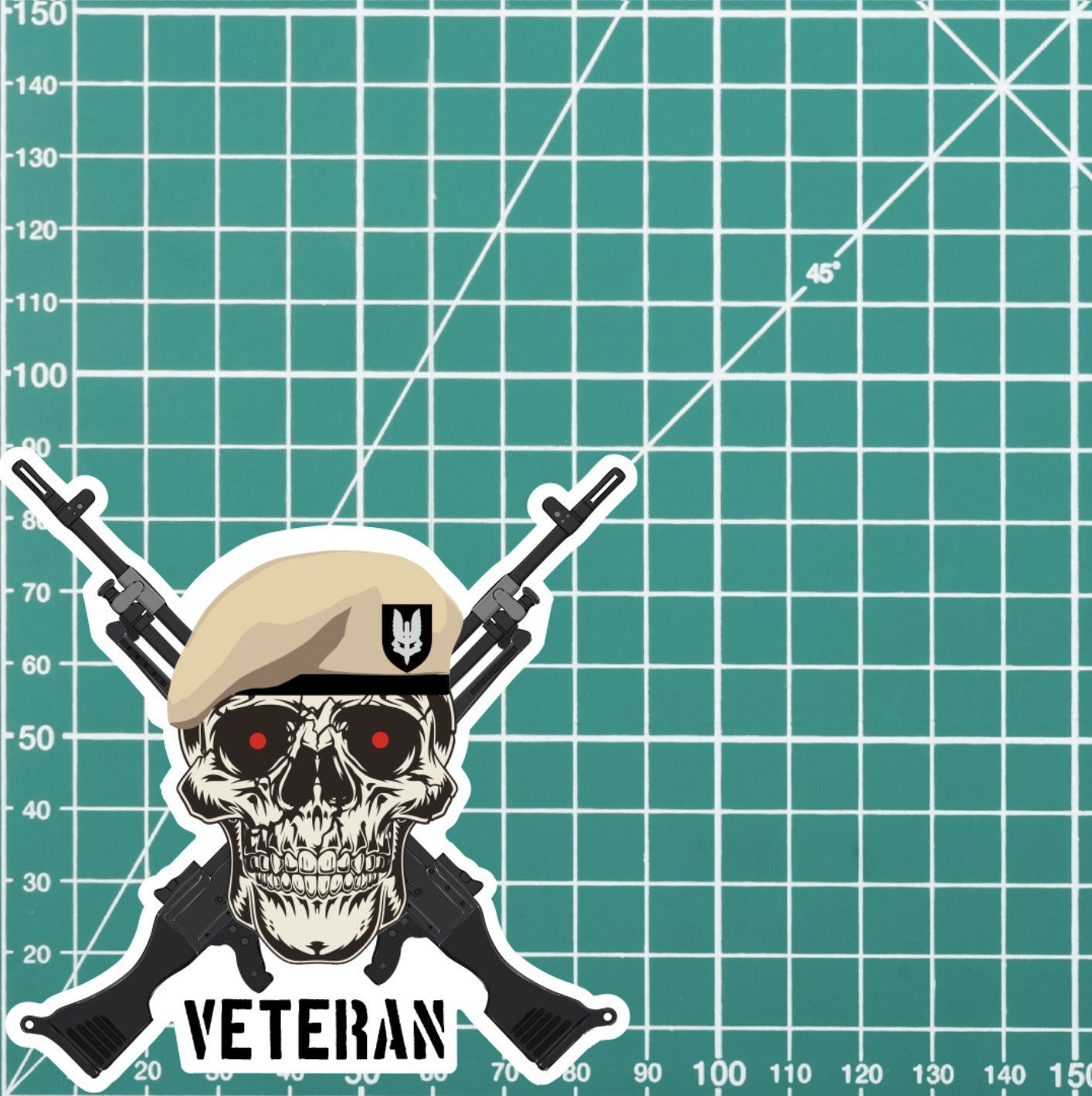 Special Air Service Crossed GPMG High-Quality Vinyl Sticker - 100mm redplume