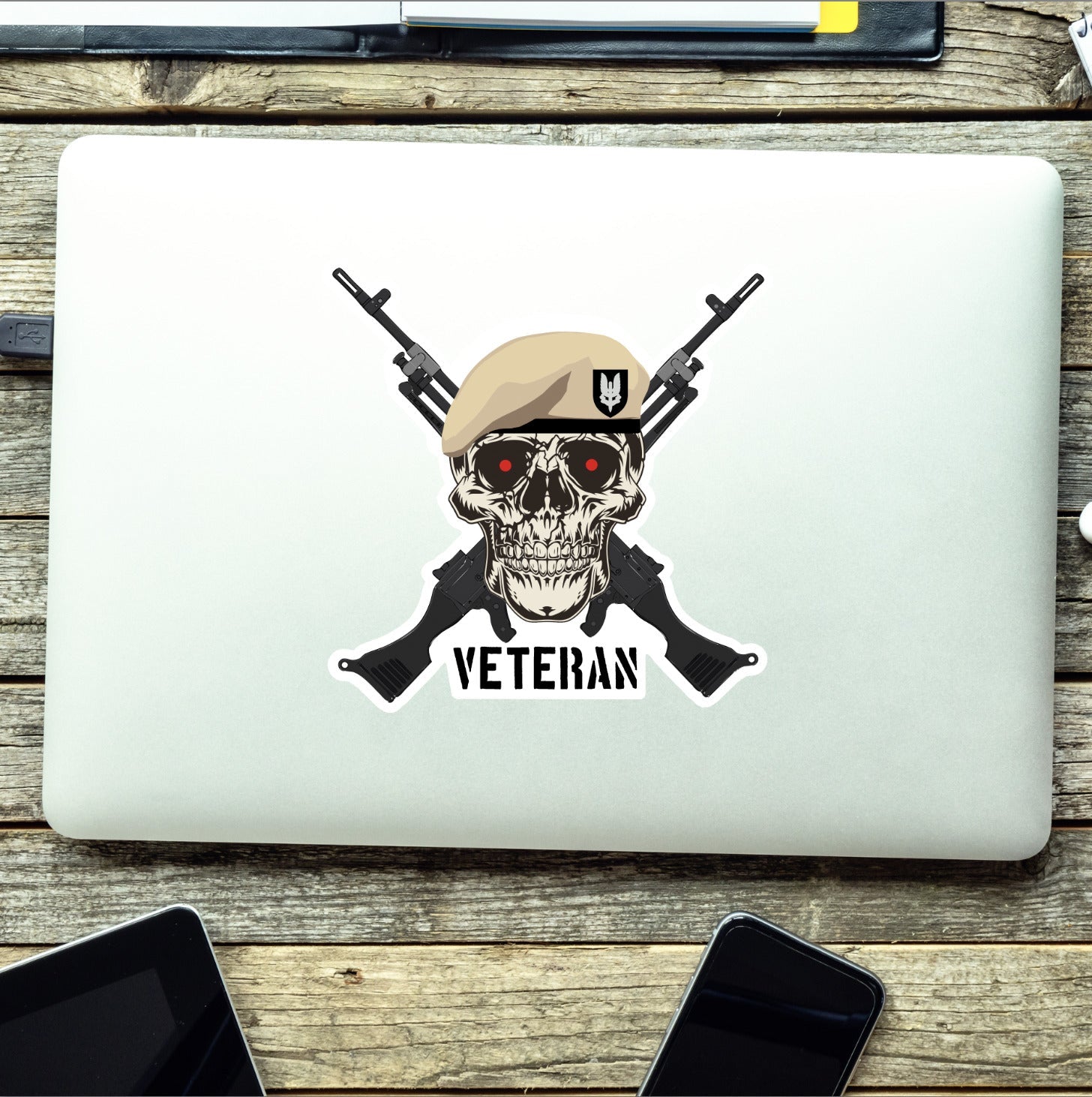Special Air Service Crossed GPMG High-Quality Vinyl Sticker - 100mm redplume
