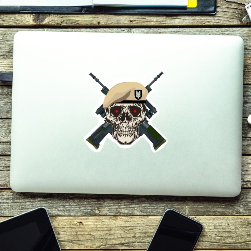 Special Air Service High-Quality Vinyl Sticker - 100mm Wide - Crossed Rifles redplume
