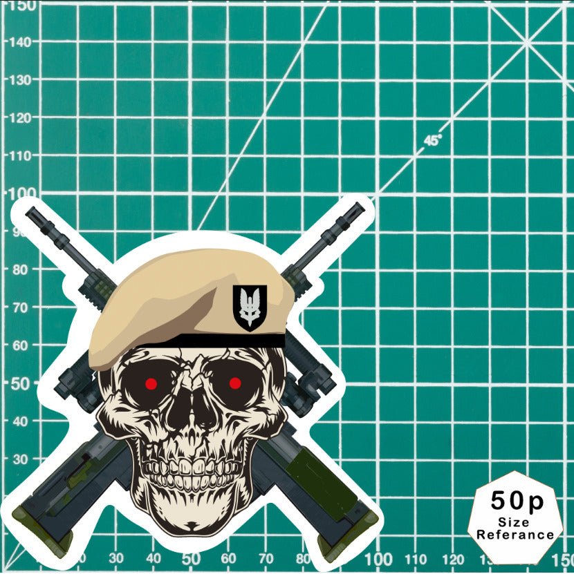 Special Air Service High-Quality Vinyl Sticker - 100mm Wide - Crossed Rifles redplume