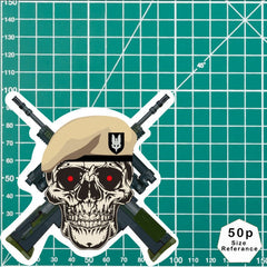 Special Air Service High-Quality Vinyl Sticker - 100mm Wide - Crossed Rifles redplume
