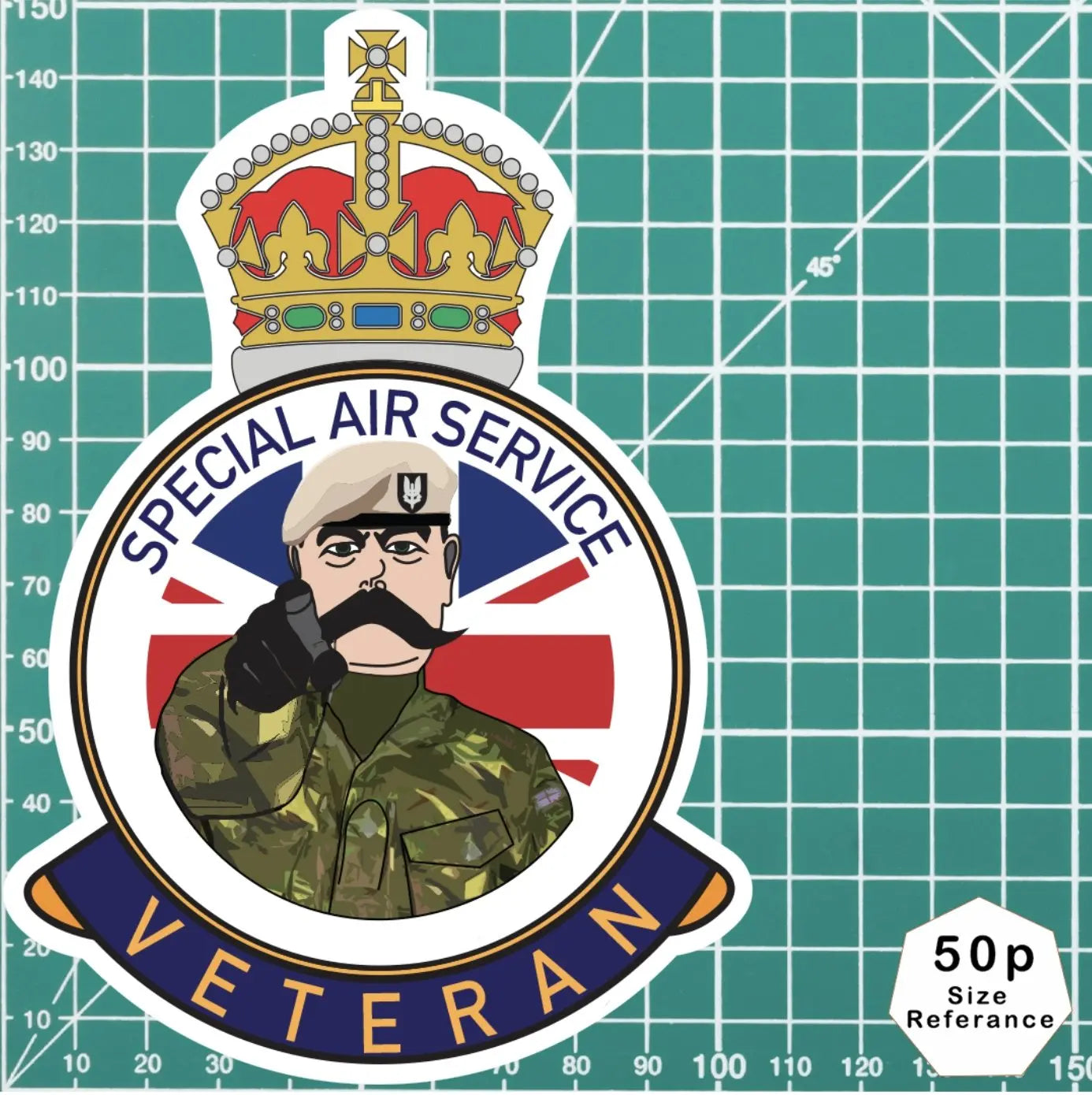 Special Air Service SAS Veteran UV Laminated Kitch & Beret Decal/Sticker redplume