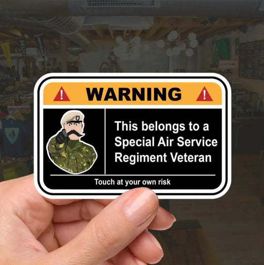 Special Air Service SAS Warning Funny Vinyl Sticker 100mm wide redplume