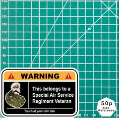 Special Air Service SAS Warning Funny Vinyl Sticker 100mm wide redplume