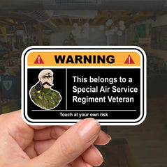 Special Air Service SAS Warning Funny Vinyl Sticker 100mm wide redplume