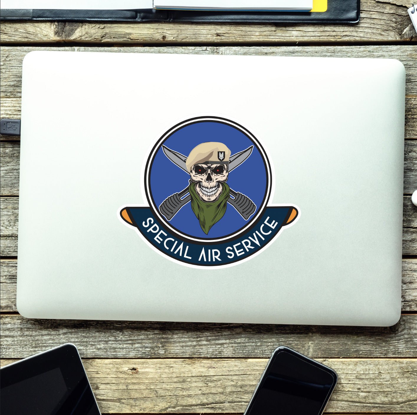 Special Air Service Skull Crest Vinyl Sticker | 10cm | UV Laminated | redplume