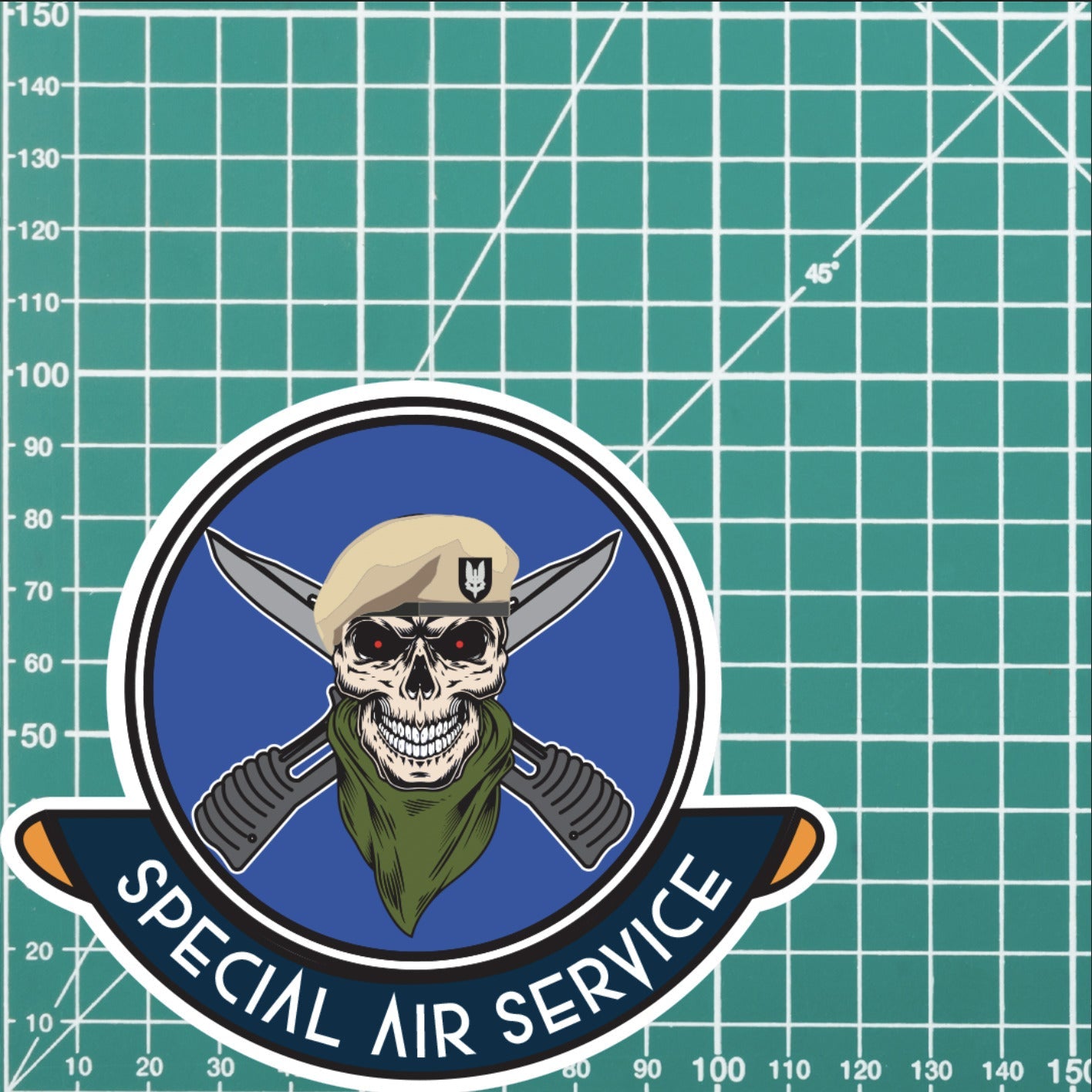 Special Air Service Skull Crest Vinyl Sticker | 10cm | UV Laminated | redplume
