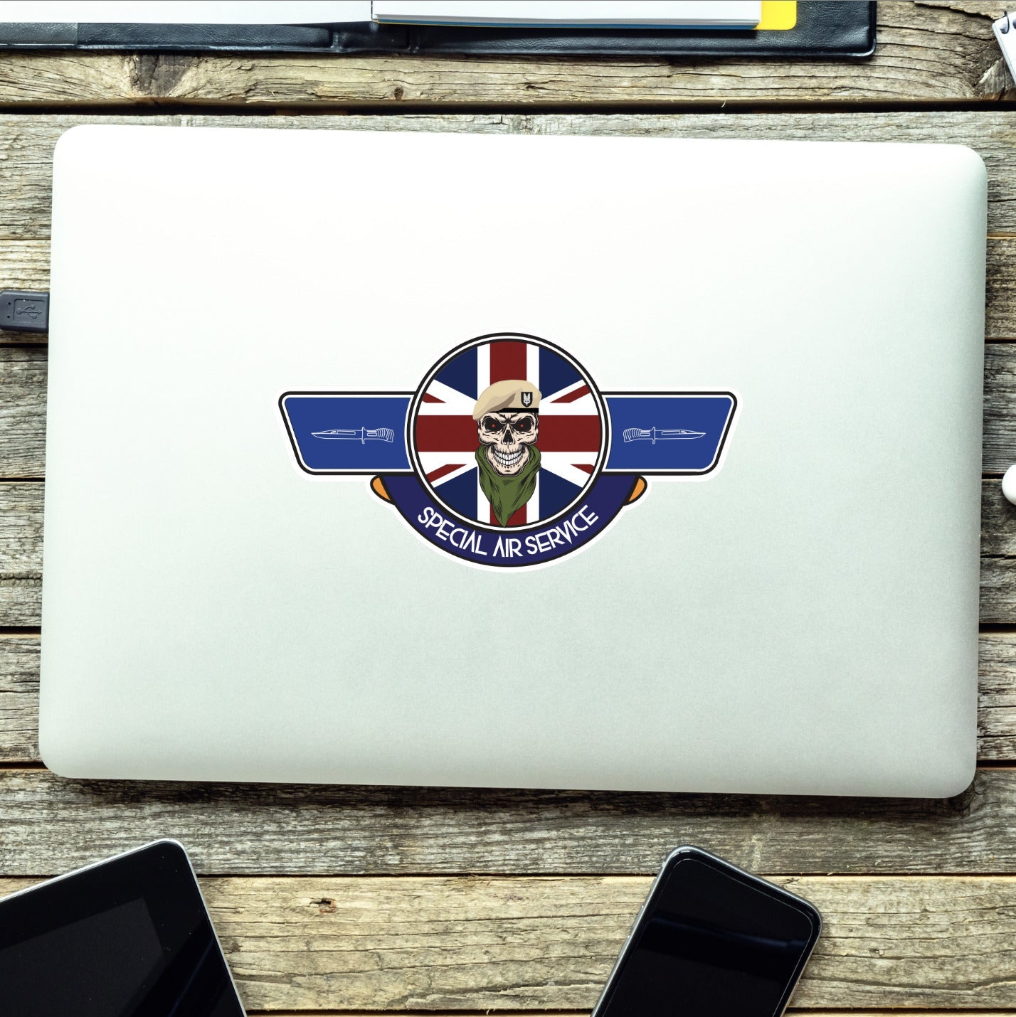 Special Air Service UV Laminated Vinyl Sticker - Wings redplume