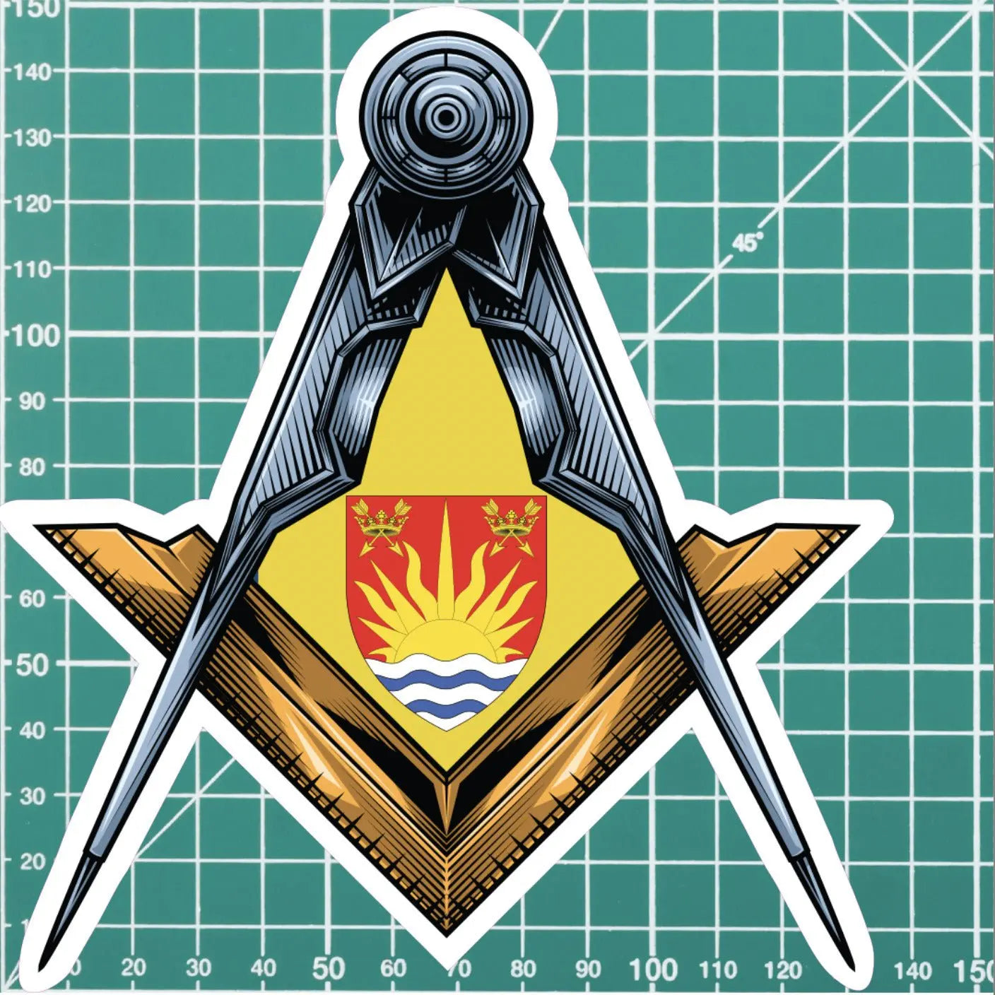 Suffolk Masonic Sticker Square & Compass Union Vinyl Decal redplume