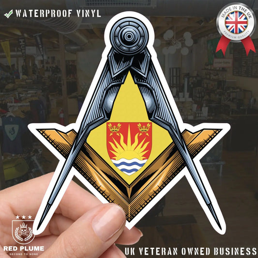 Suffolk Masonic Sticker Square & Compass Union Vinyl Decal redplume