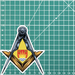 Suffolk Masonic Sticker Square & Compass Union Vinyl Decal redplume