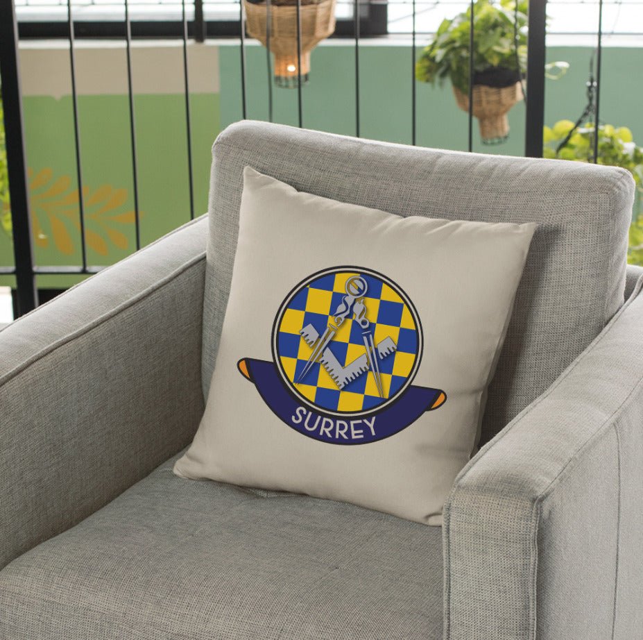 Surrey Freemasons Cushion Cover - Perfect Christmas Gift redplume
