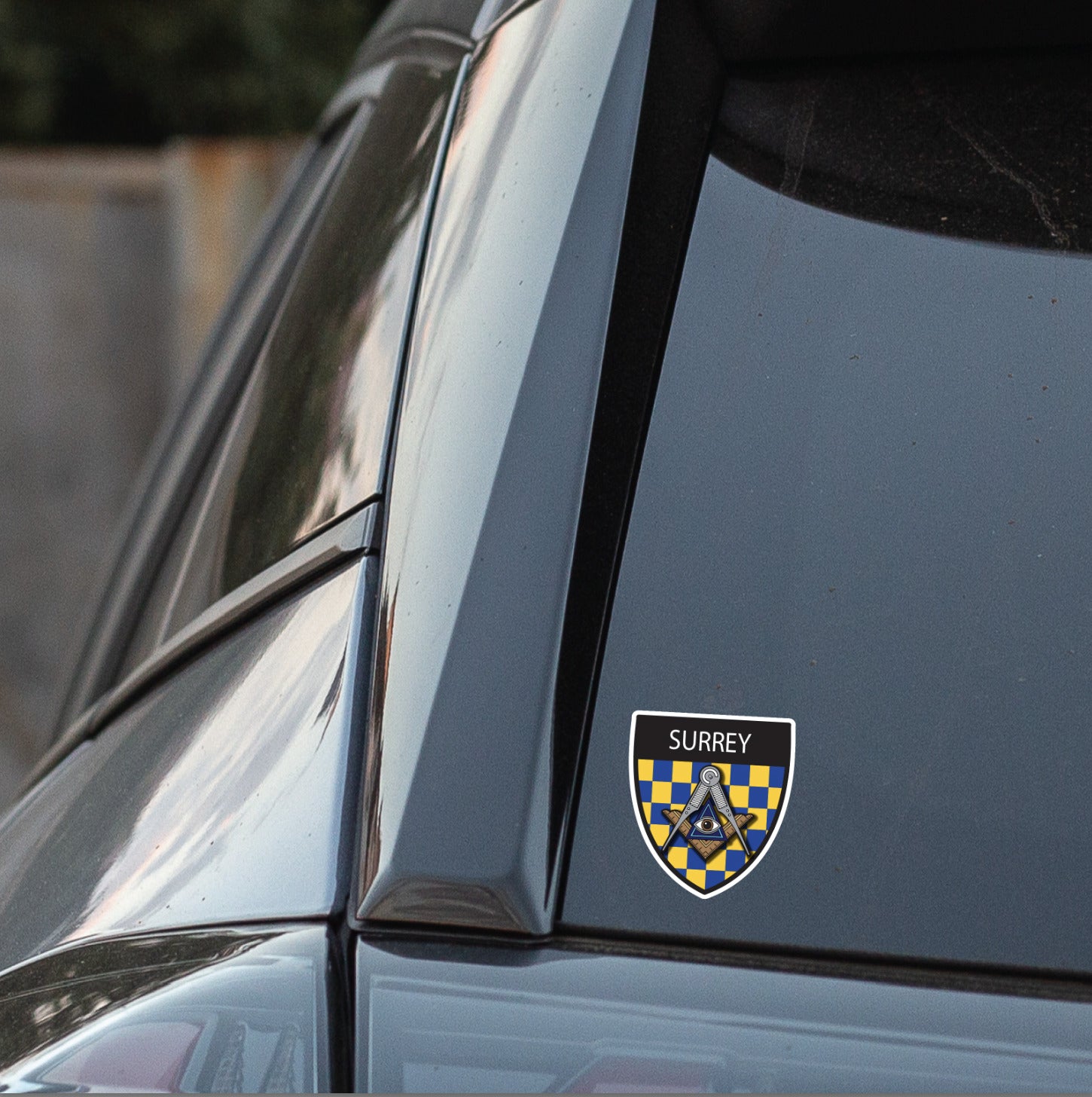 Surrey Masonic Shield Sticker redplume