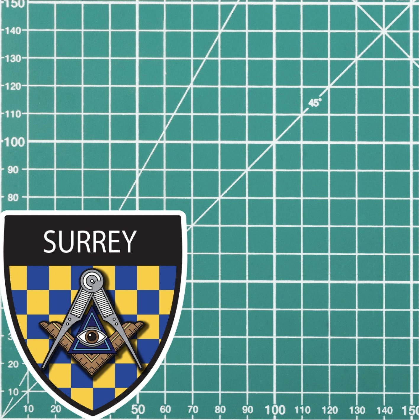 Surrey Masonic Shield Sticker redplume
