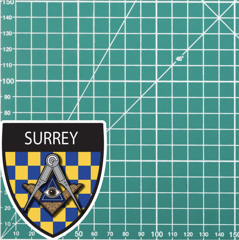 Surrey Masonic Shield Sticker redplume