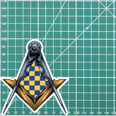 Surrey Masonic Stickers Square & Compass Union Vinyl Decal redplume