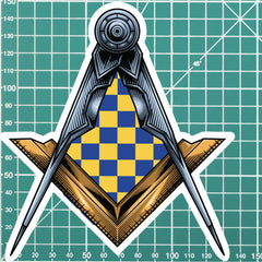 Surrey Masonic Stickers Square & Compass Union Vinyl Decal redplume