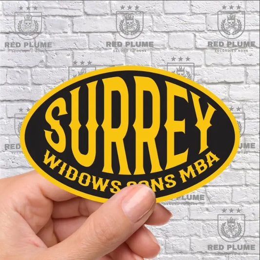 Surrey Oval Vinyl Stickers/Decals redplume
