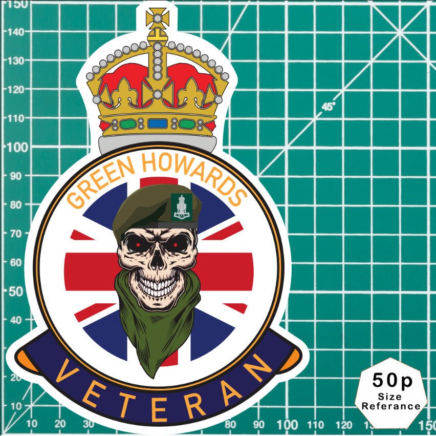 The Green Howards Veteran UV Laminated Decal redplume