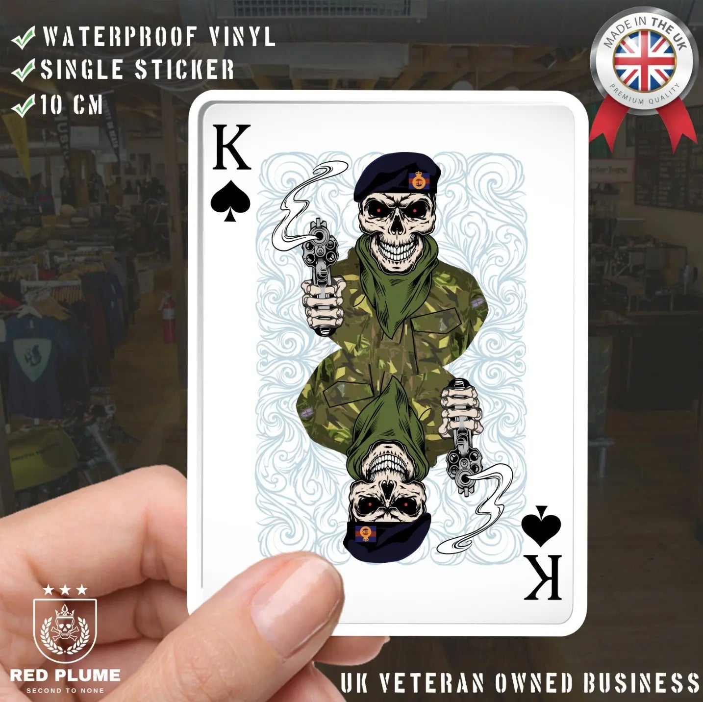 The Life Guards King of Spades Waterproof Vinyl Sticker/Decal 10cm redplume