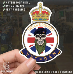 The Life Guards Veteran UV Laminated Lord Kitchener & Beret Decal redplume