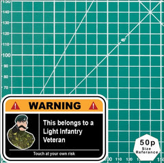The Light Infantry Warning Funny Vinyl Sticker 100mm wide redplume