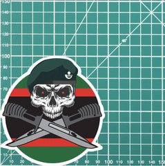 The Rifles Car Decal - Stylish Skull and Crossed Bayonets Design redplume