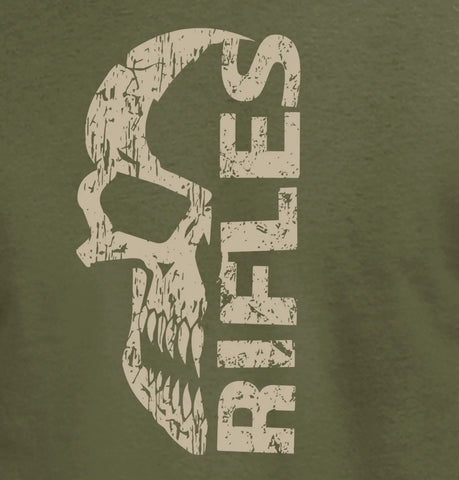 The Rifles Distressed Skull T-Shirt Design redplume