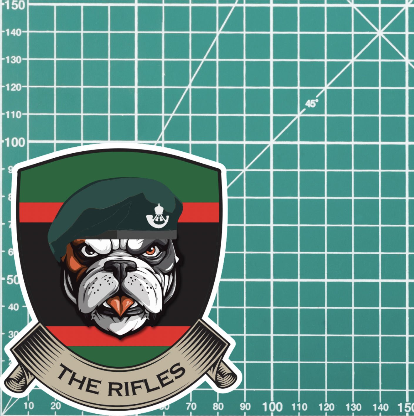 The Rifles TRF British Bulldog Vinyl Sticker - 10cm redplume