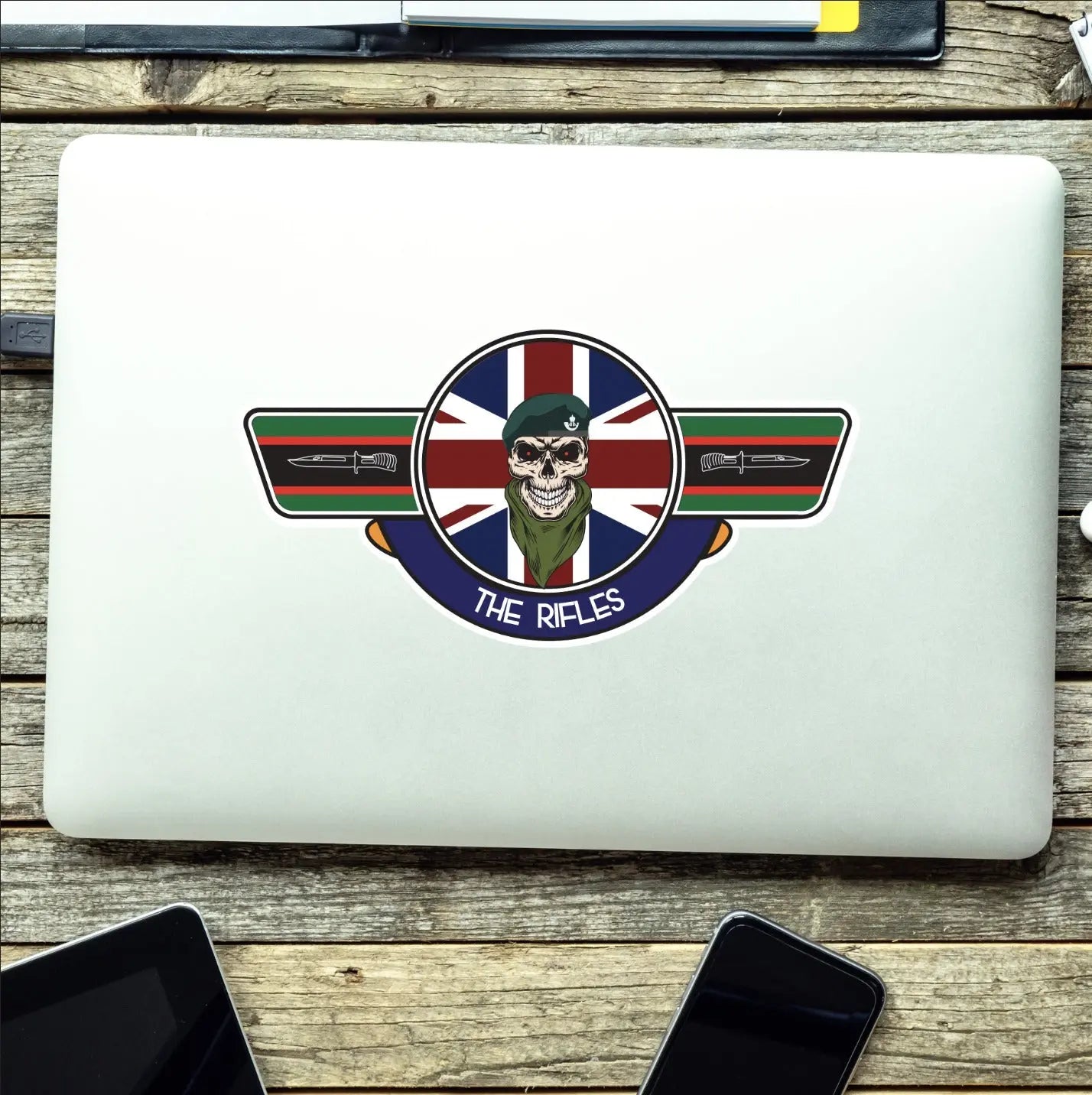 The Rifles UV Laminated Vinyl Sticker - Wings redplume