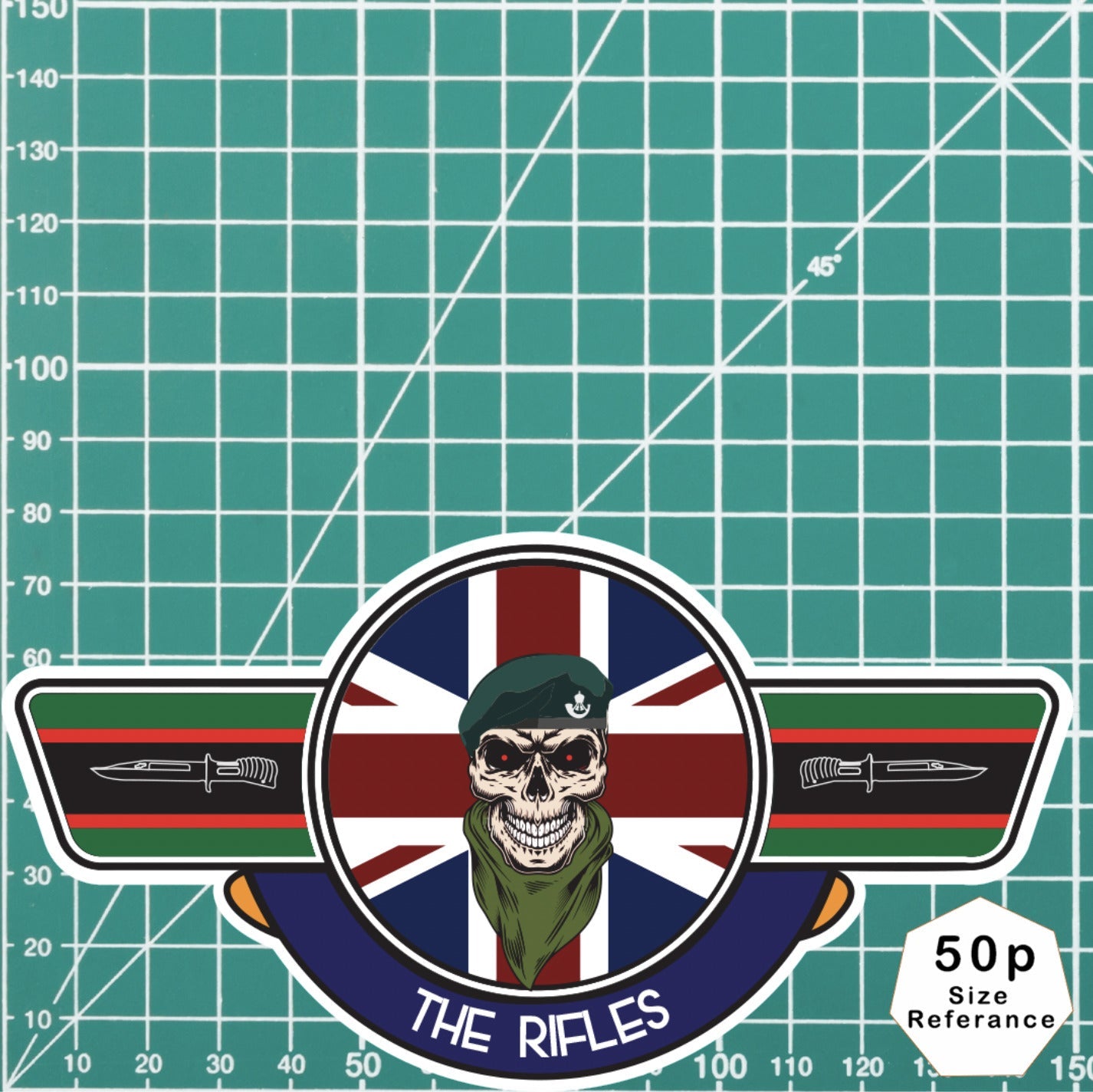 The Rifles UV Laminated Vinyl Sticker - Wings redplume